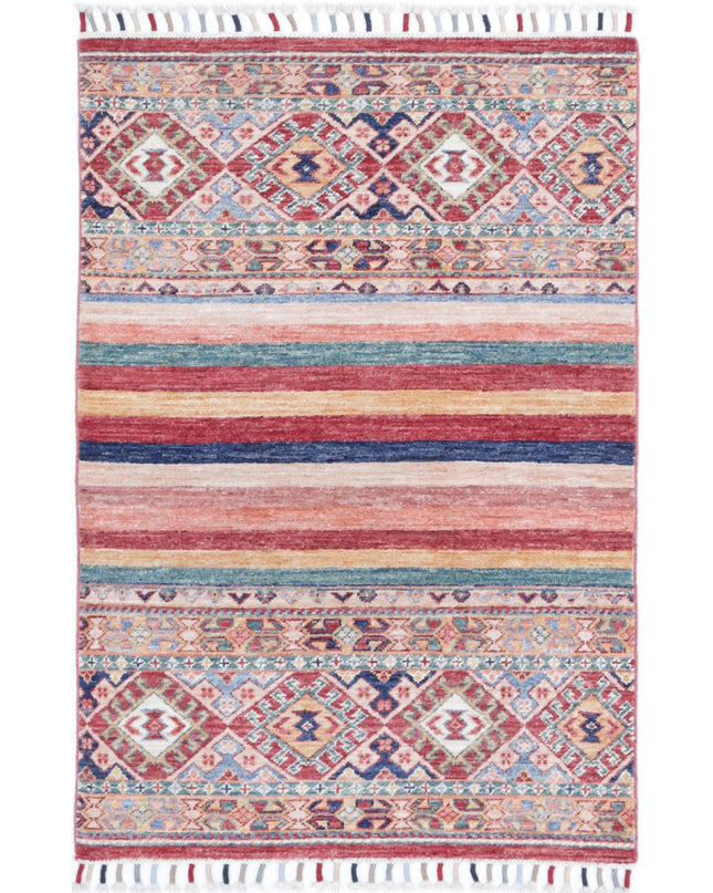 Khurjeen 2' 6" X 3' 10" Hand Knotted Wool Rug 2' 6" X 3' 10" (76 X 117) / Multi / Wool
