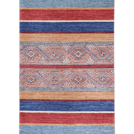 Khurjeen 3' 0" X 4' 10" Hand Knotted Wool Rug 3' 0" X 4' 10" (91 X 147) / Multi / Wool