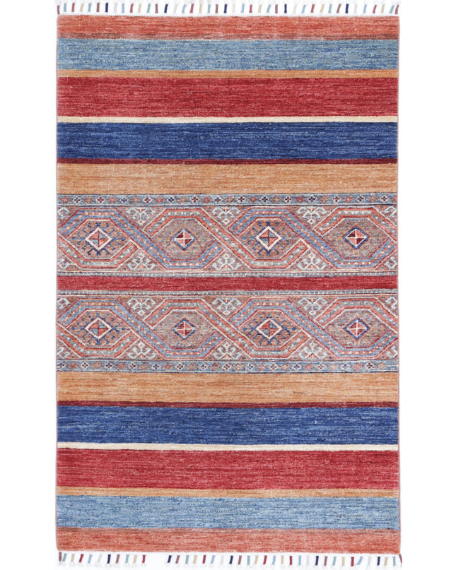 Khurjeen 3' 0" X 4' 10" Hand Knotted Wool Rug 3' 0" X 4' 10" (91 X 147) / Multi / Wool