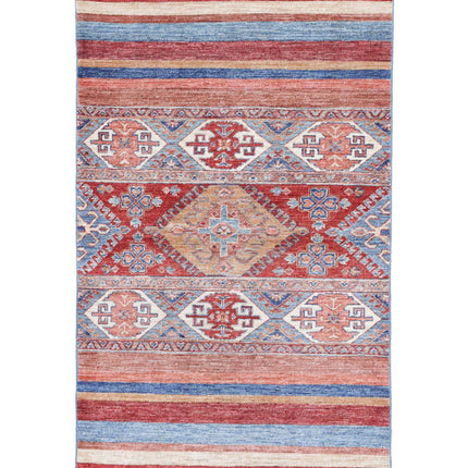 Khurjeen 2' 11" X 5' 0" Hand Knotted Wool Rug 2' 11" X 5' 0" (89 X 152) / Multi / Wool