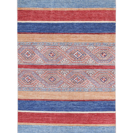 Khurjeen 3' 0" X 4' 9" Hand Knotted Wool Rug 3' 0" X 4' 9" (91 X 145) / Multi / Wool