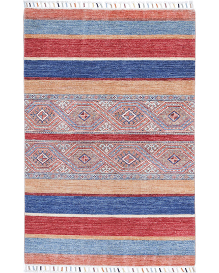 Khurjeen 3' 0" X 4' 9" Hand Knotted Wool Rug 3' 0" X 4' 9" (91 X 145) / Multi / Wool