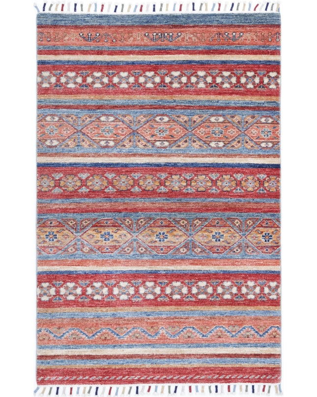 Khurjeen 2' 11" X 4' 8" Hand Knotted Wool Rug 2' 11" X 4' 8" (89 X 142) / Multi / Wool