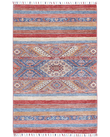 Khurjeen 3' 0" X 4' 10" Hand Knotted Wool Rug 3' 0" X 4' 10" (91 X 147) / Multi / Wool