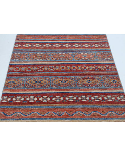 Khurjeen 3' 1" X 4' 8" Hand Knotted Wool Rug 3' 1" X 4' 8" (94 X 142) / Multi / Wool