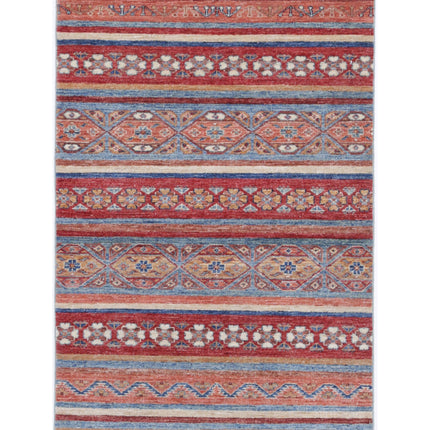 Khurjeen 3' 1" X 4' 8" Hand Knotted Wool Rug 3' 1" X 4' 8" (94 X 142) / Multi / Wool
