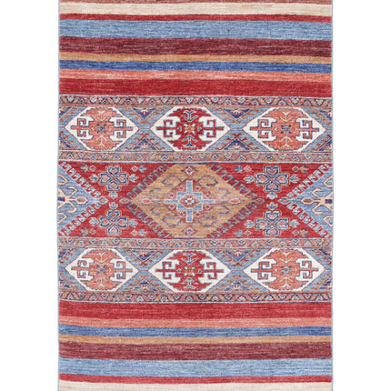 Khurjeen 3' 0" X 4' 10" Hand Knotted Wool Rug 3' 0" X 4' 10" (91 X 147) / Multi / Wool