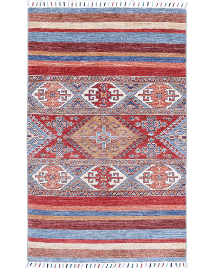 Khurjeen 3' 0" X 4' 10" Hand Knotted Wool Rug 3' 0" X 4' 10" (91 X 147) / Multi / Wool