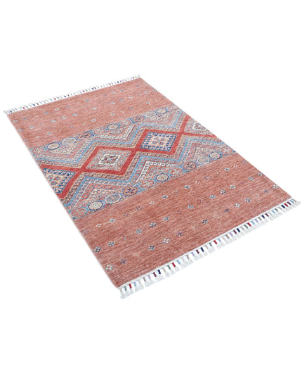 Khurjeen 3' 4" X 4' 10" Hand Knotted Wool Rug 3' 4" X 4' 10" (101 X 147) / Multi / Wool