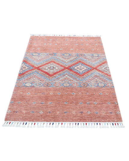 Khurjeen 3' 4" X 4' 10" Hand Knotted Wool Rug 3' 4" X 4' 10" (101 X 147) / Multi / Wool