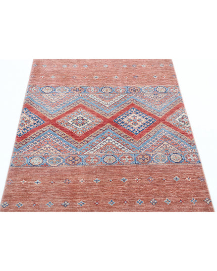 Khurjeen 3' 4" X 4' 10" Hand Knotted Wool Rug 3' 4" X 4' 10" (101 X 147) / Multi / Wool