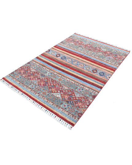 Khurjeen 4' 0" X 6' 0" Hand Knotted Wool Rug 4' 0" X 6' 0" (122 X 183) / Multi / Wool