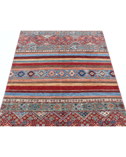 Khurjeen 4' 0" X 6' 0" Hand Knotted Wool Rug 4' 0" X 6' 0" (122 X 183) / Multi / Wool
