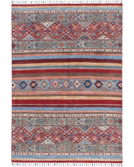 Khurjeen 4' 0" X 6' 0" Hand Knotted Wool Rug 4' 0" X 6' 0" (122 X 183) / Multi / Wool