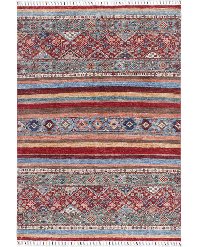 Khurjeen 4' 0" X 6' 0" Hand Knotted Wool Rug 4' 0" X 6' 0" (122 X 183) / Multi / Wool