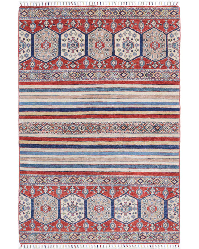 Khurjeen 3' 11" X 5' 10" Hand Knotted Wool Rug 3' 11" X 5' 10" (119 X 178) / Multi / Wool