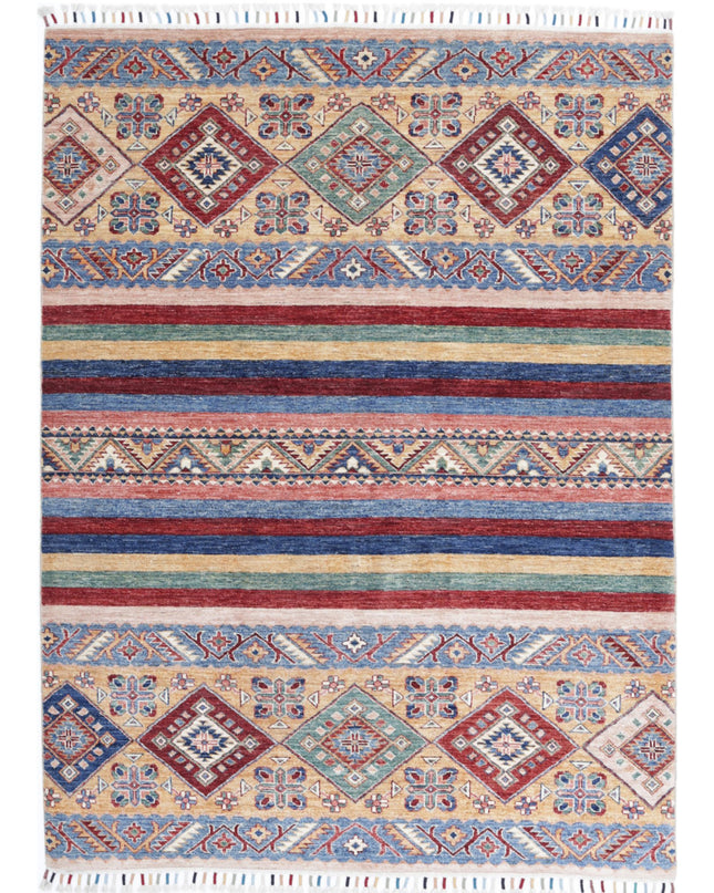 Khurjeen 4' 9" X 6' 6" Hand Knotted Wool Rug 4' 9" X 6' 6" (145 X 198) / Multi / Wool