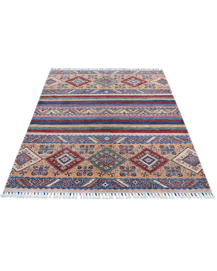 Khurjeen 4' 10" X 6' 3" Hand Knotted Wool Rug 4' 10" X 6' 3" (147 X 191) / Multi / Wool