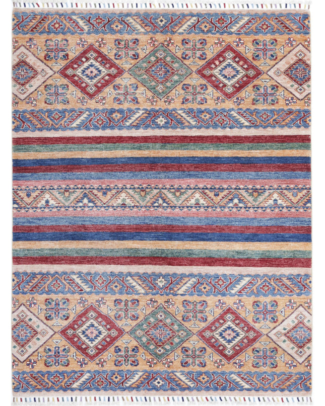 Khurjeen 4' 10" X 6' 3" Hand Knotted Wool Rug 4' 10" X 6' 3" (147 X 191) / Multi / Wool