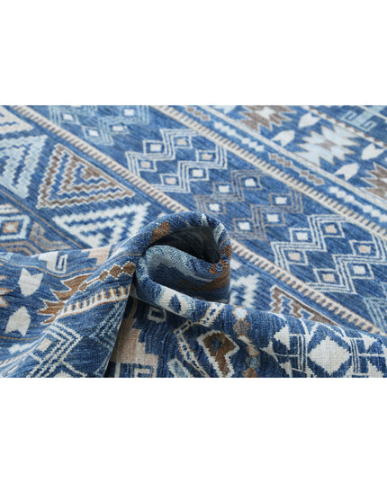 Khurjeen 6' 9" X 8' 5" Hand Knotted Wool Rug 6' 9" X 8' 5" (206 X 257) / Blue / Wool