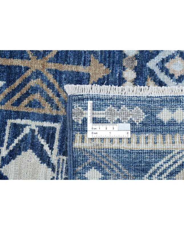 Khurjeen 6' 9" X 8' 5" Hand Knotted Wool Rug 6' 9" X 8' 5" (206 X 257) / Blue / Wool