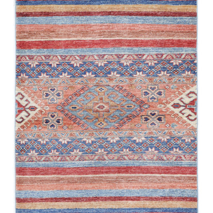 Khurjeen 2' 9" X 3' 8" Hand Knotted Wool Rug 2' 9" X 3' 8" (84 X 112) / Multi / Wool