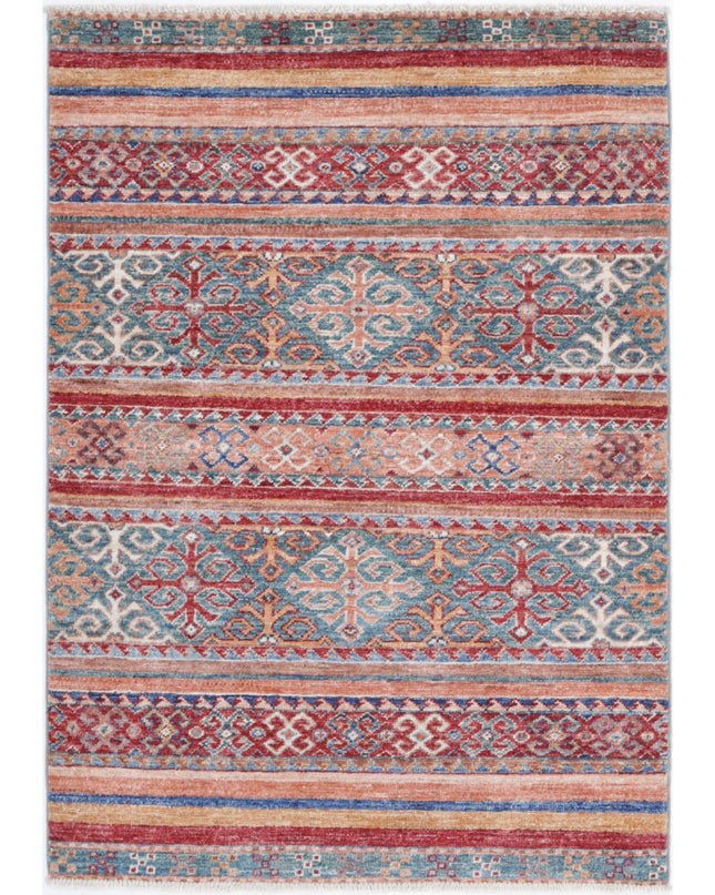 Khurjeen 2' 8" X 3' 9" Hand Knotted Wool Rug 2' 8" X 3' 9" (81 X 114) / Multi / Wool