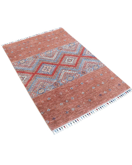Khurjeen 3' 3" X 4' 7" Hand Knotted Wool Rug 3' 3" X 4' 7" (99 X 140) / Multi / Wool