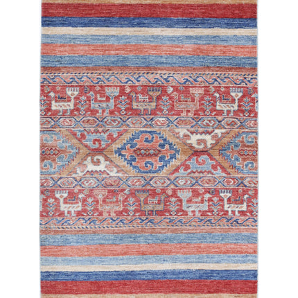 Khurjeen 2' 11" X 4' 10" Hand Knotted Wool Rug 2' 11" X 4' 10" (89 X 147) / Multi / Wool