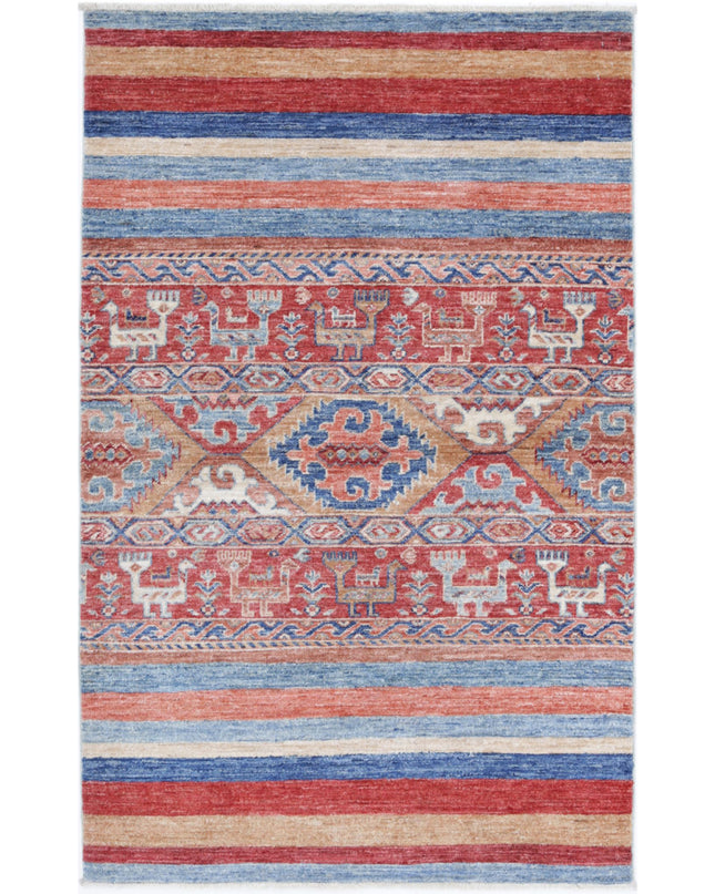 Khurjeen 2' 11" X 4' 10" Hand Knotted Wool Rug 2' 11" X 4' 10" (89 X 147) / Multi / Wool