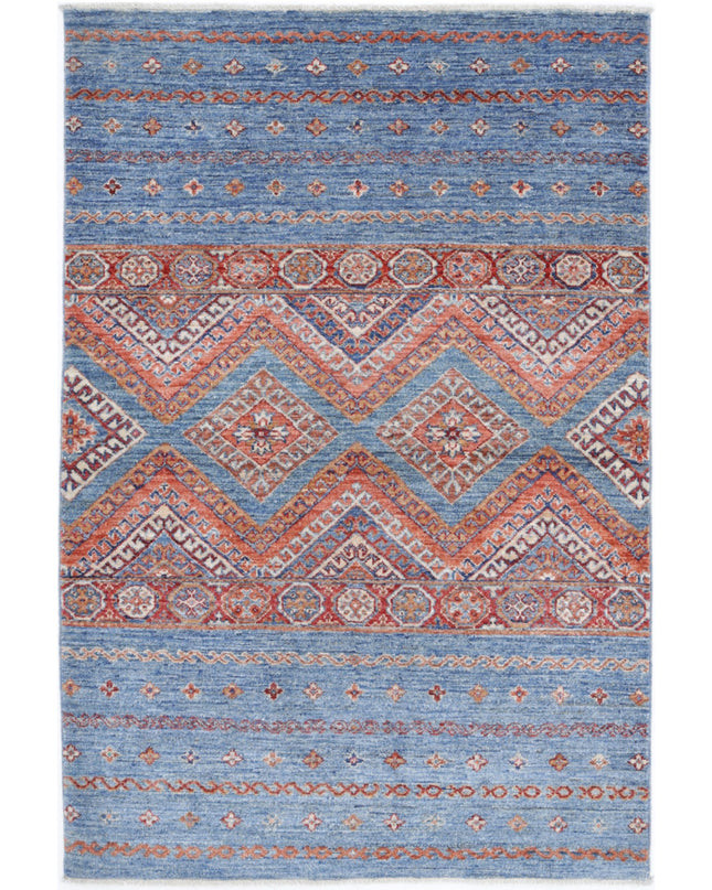 Khurjeen 3' 2" X 4' 10" Hand Knotted Wool Rug 3' 2" X 4' 10" (97 X 147) / Multi / Wool