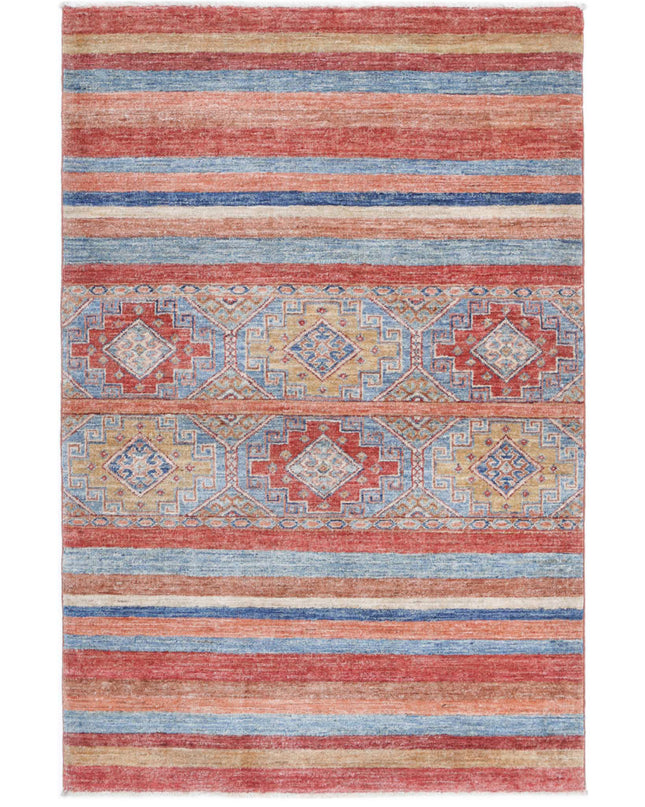 Khurjeen 3' 0" X 4' 9" Hand Knotted Wool Rug 3' 0" X 4' 9" (91 X 145) / Multi / Wool