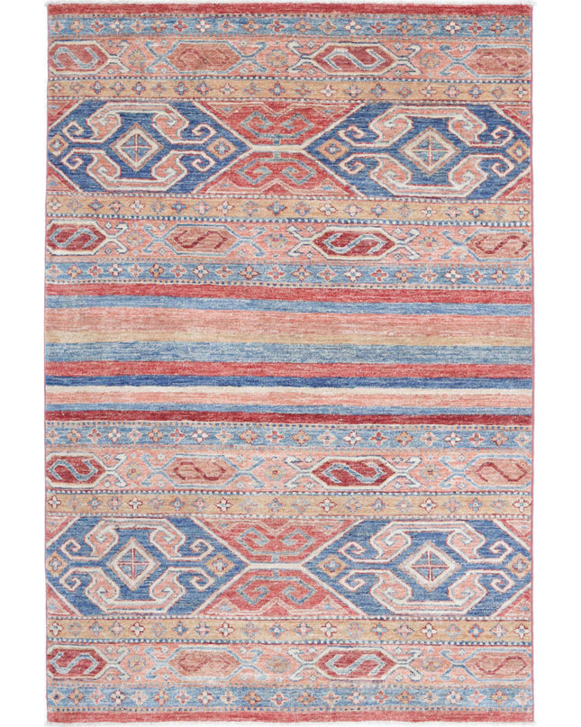 Khurjeen 3' 2" X 4' 11" Hand Knotted Wool Rug 3' 2" X 4' 11" (97 X 150) / Multi / Wool