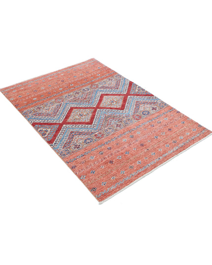 Khurjeen 3' 4" X 4' 9" Hand Knotted Wool Rug 3' 4" X 4' 9" (101 X 145) / Multi / Wool