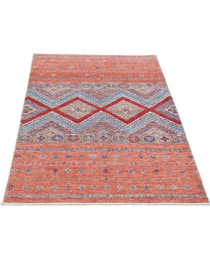Khurjeen 3' 4" X 4' 9" Hand Knotted Wool Rug 3' 4" X 4' 9" (101 X 145) / Multi / Wool