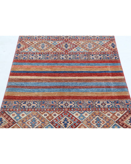 Khurjeen 3' 4" X 4' 9" Hand Knotted Wool Rug 3' 4" X 4' 9" (101 X 145) / Multi / Wool