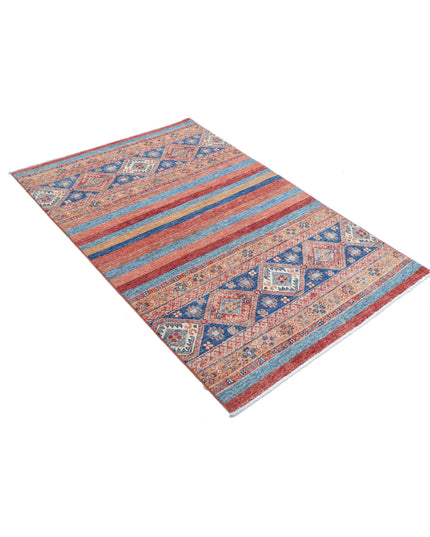 Khurjeen 3' 4" X 5' 1" Hand Knotted Wool Rug 3' 4" X 5' 1" (101 X 155) / Multi / Wool