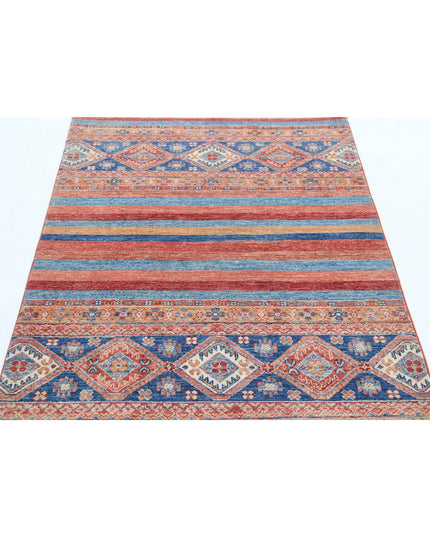 Khurjeen 3' 4" X 5' 1" Hand Knotted Wool Rug 3' 4" X 5' 1" (101 X 155) / Multi / Wool
