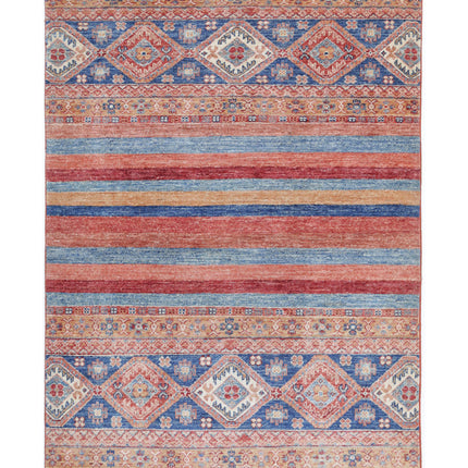 Khurjeen 3' 4" X 5' 1" Hand Knotted Wool Rug 3' 4" X 5' 1" (101 X 155) / Multi / Wool