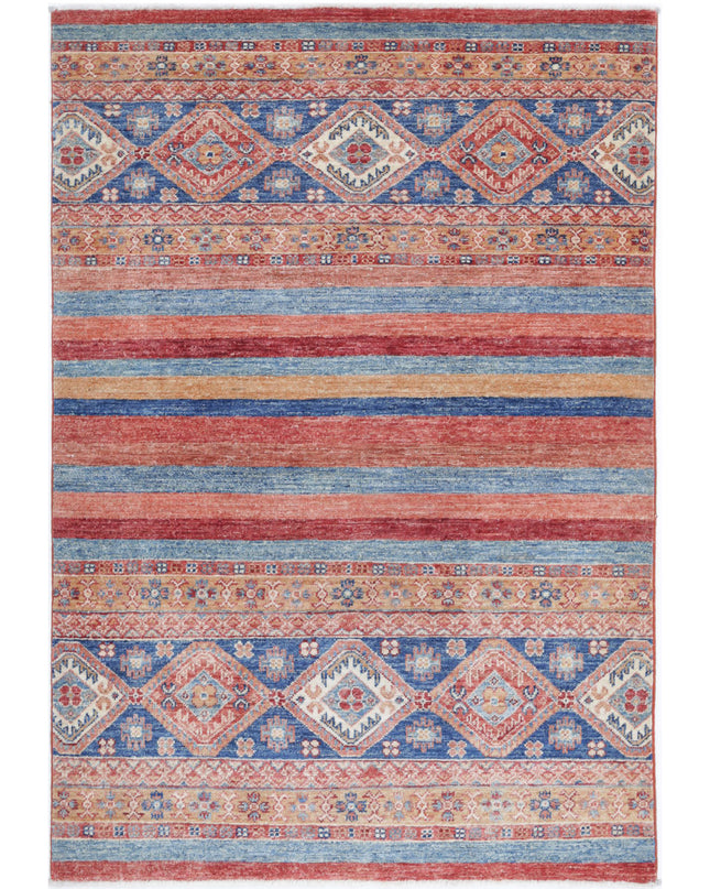 Khurjeen 3' 4" X 5' 1" Hand Knotted Wool Rug 3' 4" X 5' 1" (101 X 155) / Multi / Wool