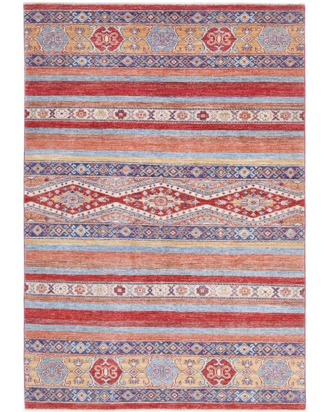 Khurjeen 4' 1" X 6' 0" Hand Knotted Wool Rug 4' 1" X 6' 0" (124 X 183) / Multi / Wool
