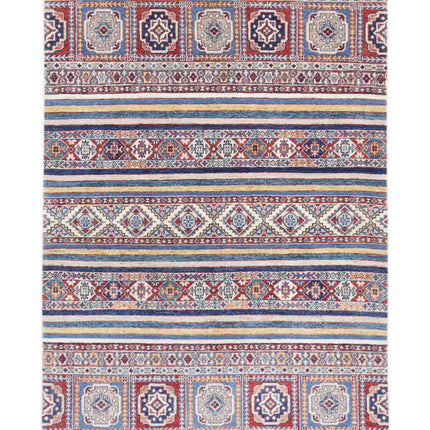 Khurjeen 4' 0" X 5' 11" Hand Knotted Wool Rug 4' 0" X 5' 11" (122 X 180) / Multi / Wool