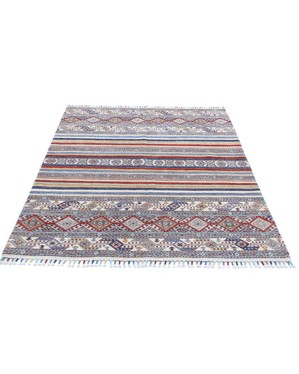 Khurjeen 4' 10" X 6' 3" Hand Knotted Wool Rug 4' 10" X 6' 3" (147 X 191) / Multi / Wool
