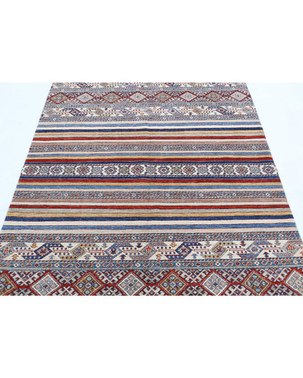 Khurjeen 4' 10" X 6' 3" Hand Knotted Wool Rug 4' 10" X 6' 3" (147 X 191) / Multi / Wool
