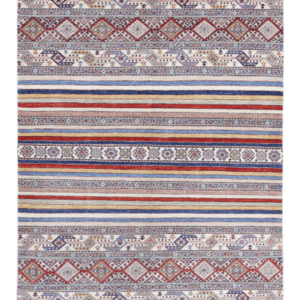 Khurjeen 4' 10" X 6' 3" Hand Knotted Wool Rug 4' 10" X 6' 3" (147 X 191) / Multi / Wool