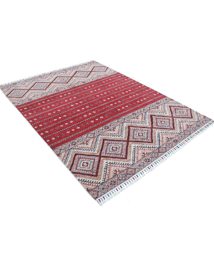 Khurjeen 5' 6" X 7' 2" Hand Knotted Wool Rug 5' 6" X 7' 2" (168 X 219) / Multi / Wool