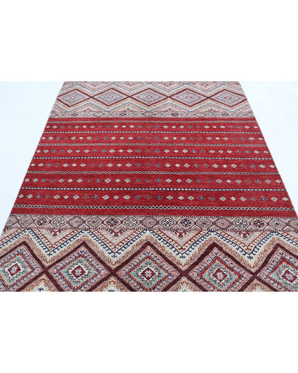 Khurjeen 5' 6" X 7' 2" Hand Knotted Wool Rug 5' 6" X 7' 2" (168 X 219) / Multi / Wool