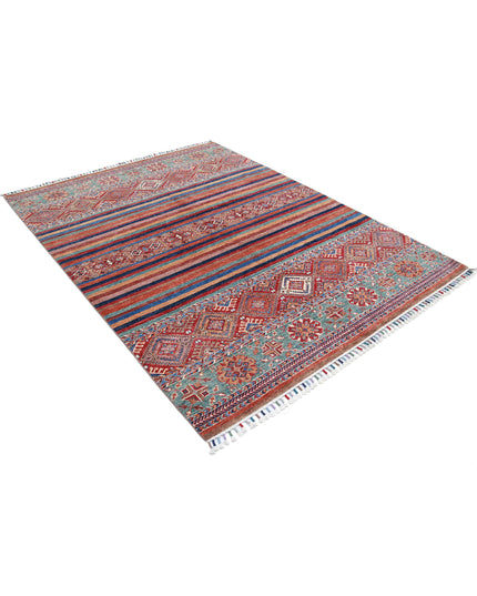 Khurjeen 5' 9" X 7' 10" Hand Knotted Wool Rug 5' 9" X 7' 10" (175 X 239) / Multi / Wool