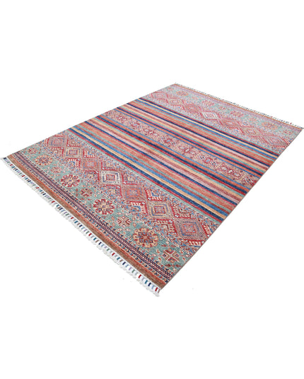 Khurjeen 5' 9" X 7' 10" Hand Knotted Wool Rug 5' 9" X 7' 10" (175 X 239) / Multi / Wool