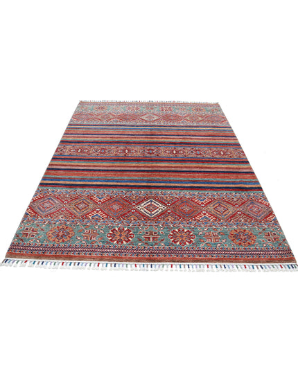 Khurjeen 5' 9" X 7' 10" Hand Knotted Wool Rug 5' 9" X 7' 10" (175 X 239) / Multi / Wool